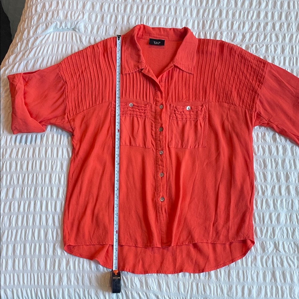 Vici Bright Orange Oversized Button-Down - image 3